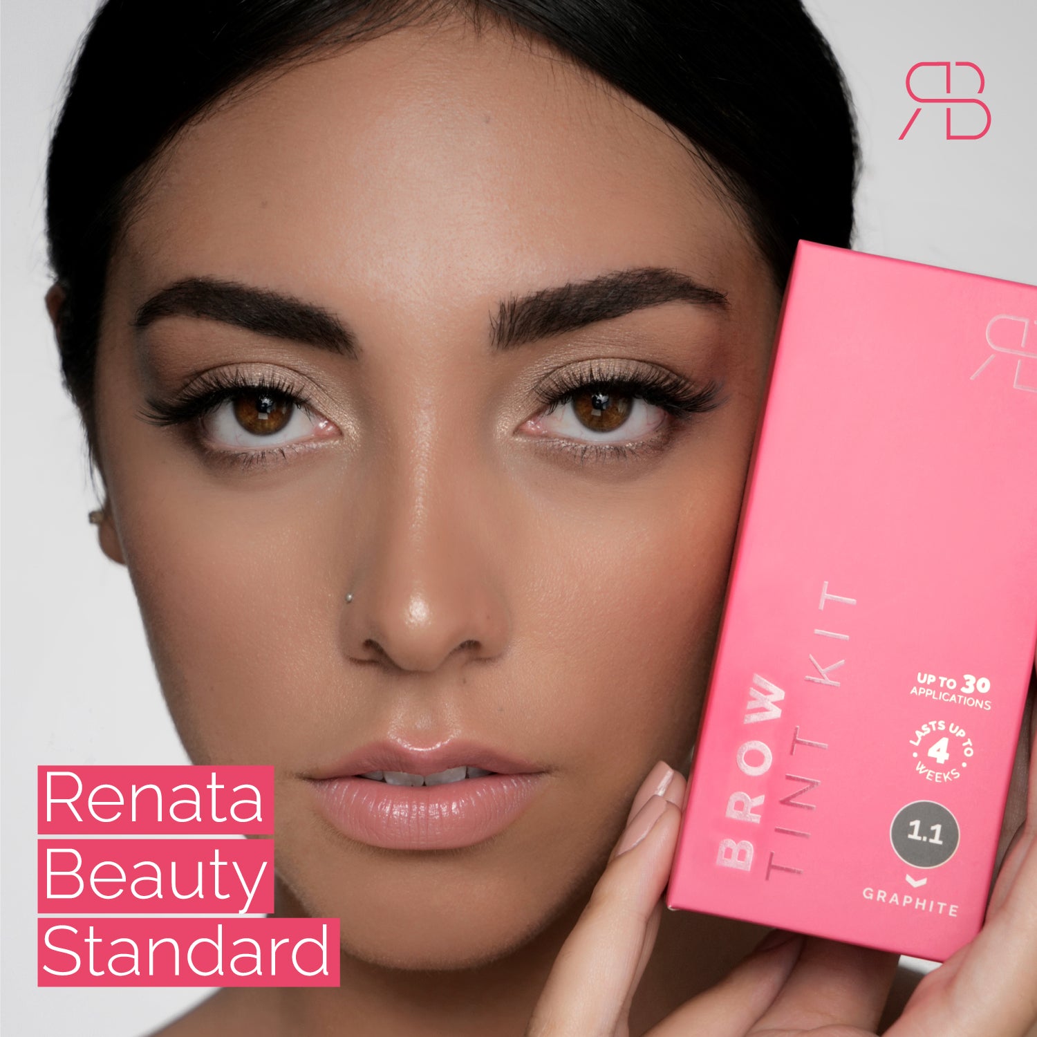 Renata Beauty Lash and Brow Tint Kit – Eyelash & Eyebrow Tint Set – Dye Kit with Color Tint, Cream Developer and Styling Brush – Long-Lasting Effect